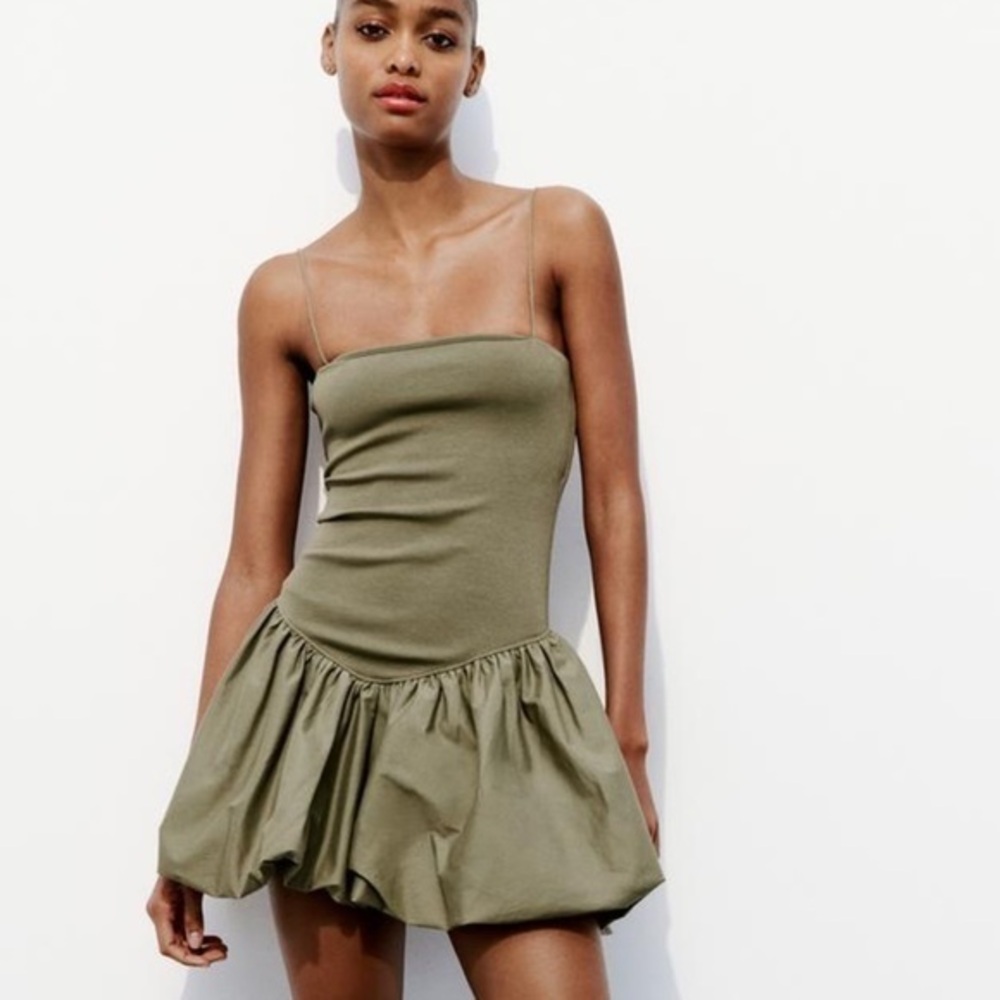 Zara Olive Green Mini Dress